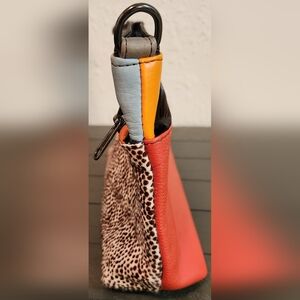 Soruka Multicolor Animal Print Bag, Recycled Leather, Detachable Strap